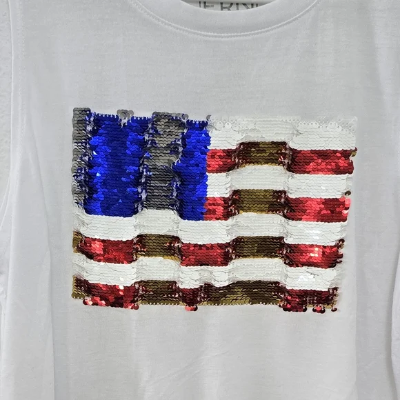 NWT Modern Lux "American Flag" Changing Sequins Top Size Medium - Picture 3 of 6